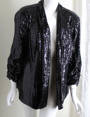 Dressbarn Sz 3X CAMPY GORGEOUS ALL SEQUIN EVENT EVENING Blazer Jacket 3/4