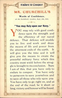 Winston Churchill citazione prima guerra mondiale propaganda Resistere alla conquista serie guerra 1847 c1915