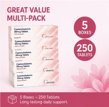 Vitamin B12 Tablets 50mcg - 50 Tablets Helps Tiredness & Fatigue Brands VARY X5