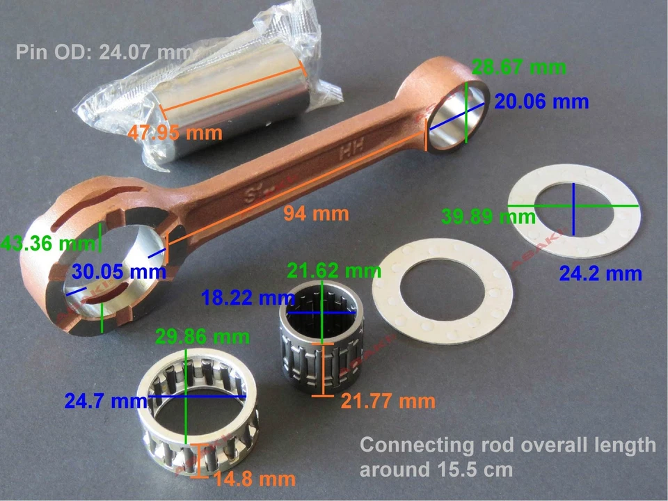 Connecting Rod Kit CR112 For Snowmobile Ski-Doo 1982 - 2001 MXZ 500 MAG & PTO - Image 2 of 4