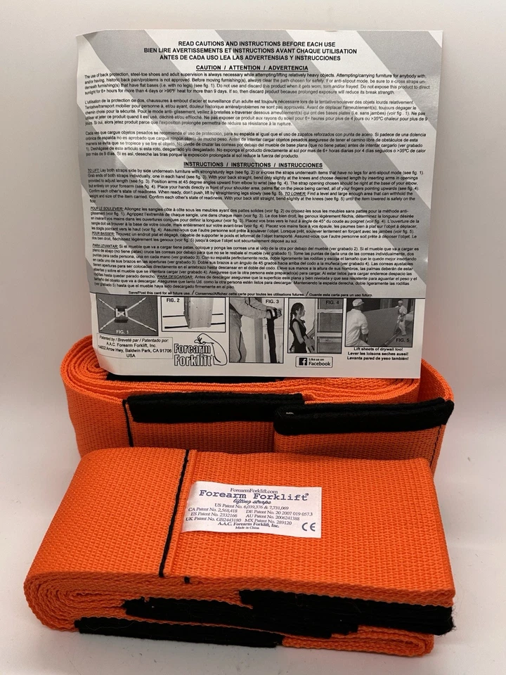 Correas de elevación para carretilla elevadora de antebrazo sistema de movimiento ajustable naranja como se ve en TV Foto 3 de 4
