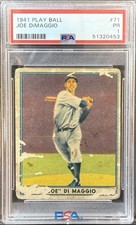 1941 Play Ball Joe DiMaggio #71 New York Yankees HOF PSA 1 RARE