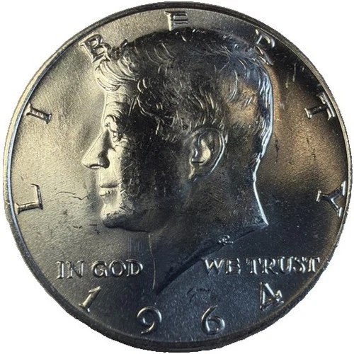 1964 Kennedy Silver Half Dollar, 90% Silver GEM BU - 4ML
