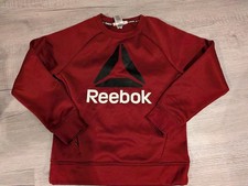 Reebok Big Logo Fleece Lined Sweatshirt Youth M Red Polyester Blend