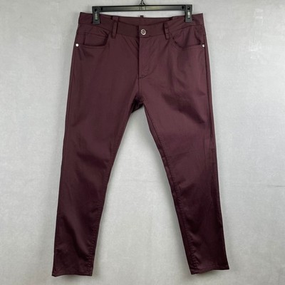 Zara Man Basic Collection Burgundy Slim Five Pocket Pants Mens USA 34 Euro Sleek