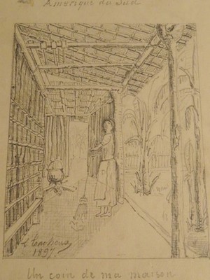 L. CACHEUX (XIX) DESSIN CAMPO SAN JUAN MISIONES ARGENTINA SÜDAMERIKA 1897 a