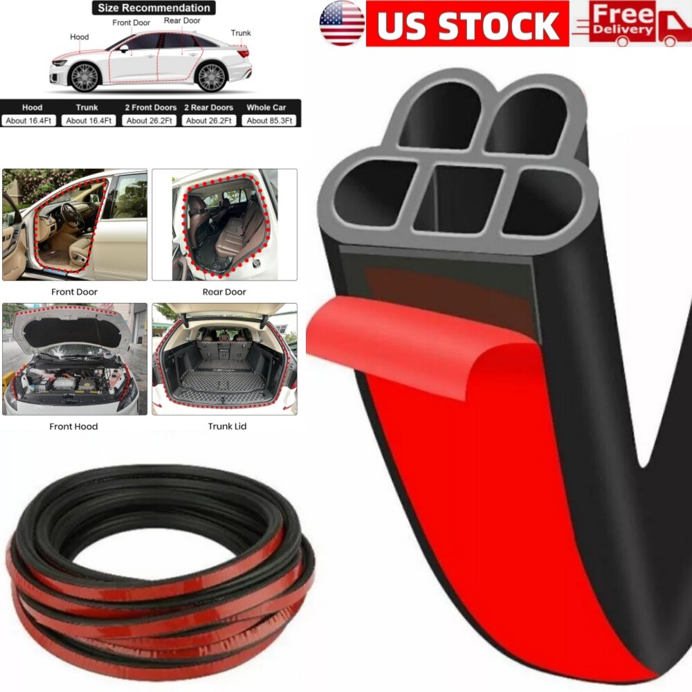 16.4ft Black Car Door Edge Guard Rubber Trim Protector Seal Strip