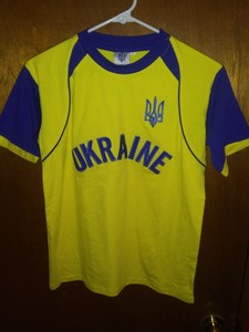 Vintage Ukrainian Soccer Jersey Medium Made In Ukraine T Shirt Embroidered Ebay