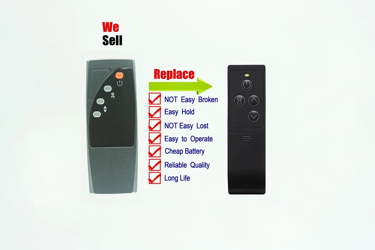 Replacement Remote Control for Twin Star Duraflame 10HM8000 Electric  Fireplace H