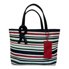 Roberta Di Camerino Stripped Canvas Handle Bag