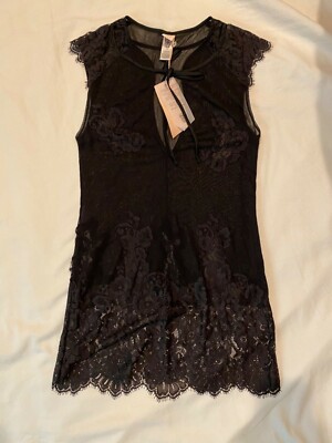 HAH Hot As Hell Lingerie Short Sheer Lace Lingerie Valentines Day Sz XS C8