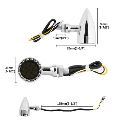 2x Motorcycle Chrome Skull Turn Signal Light Harley Sportster Dyna