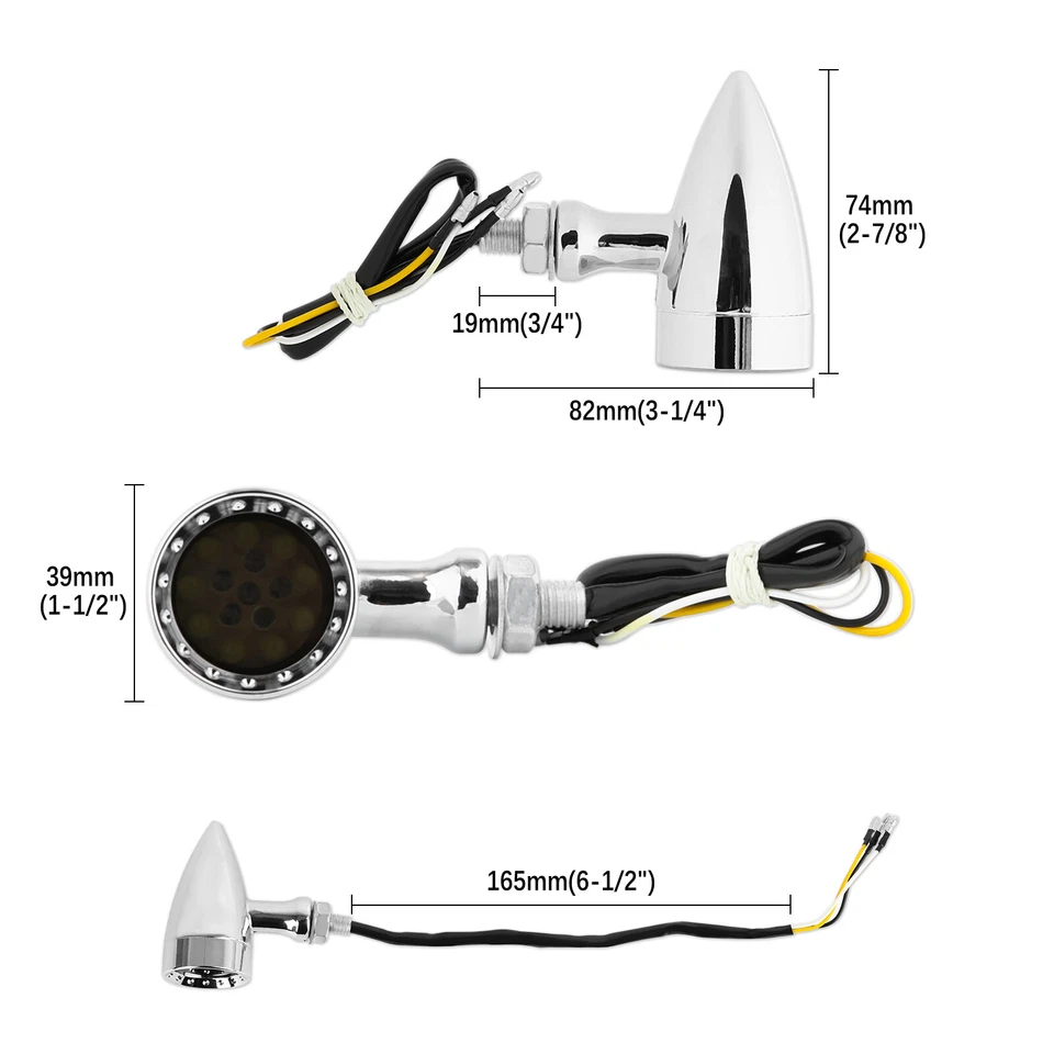 For Kawasaki Vulcan VN 800 900 1500 1600 1700 Motorcycle LED Turn Signals Lights - Image 2 of 4