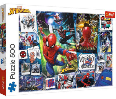 Puzzle 500 elementów. Spider-Man. Plakaty z superbohaterem