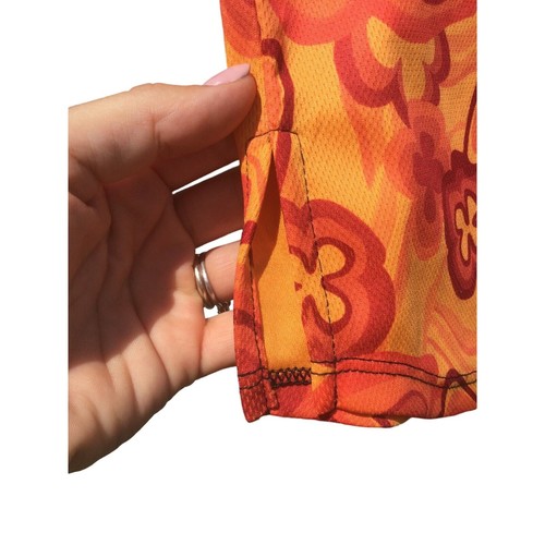 She beest womens cycling shirt top M bib jersey orange 1605 retro floral flame - Picture 5 of 15