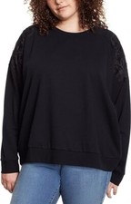 NWT Gloria Vanderbilt Women  s Pullover Lace Soft Sweatshirt Size M 65 8D208
