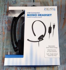 ZGear Connect USB Connector Mono Headset - BRAND NEW