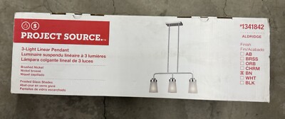 Project Source Aldridge-Light Linear Pendant-New Unopen-Brushed Nickel BN