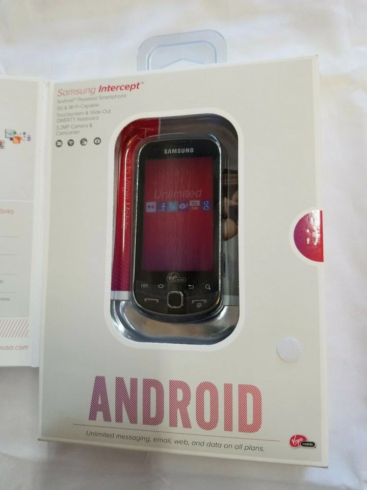 Samsung Intercept SPH-M910 Gray Virgin Mobile Prepaid Smartphone Cellphone - Image 2 of 3