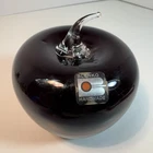 Blenko Glass Amethyst Apple Paperweight #882 Vintage Art Glass 4 3/4” Tall