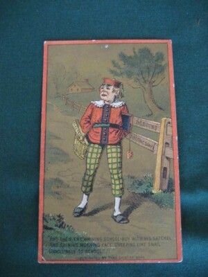 #ad Victorian Trade Card Dobbins Electric Soap school boy $6.00