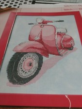 TABLEAU POINT DE CROIX SCOOTER ROSE #344