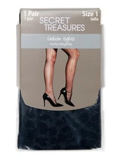 Secret Treasures Women's Fashion Tights Black Leopard Pattern Size 1