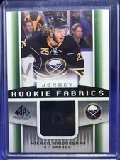 2013-14 SP Game Used Rookie Fabrics #RF-MG Mikhail Grigorenko Buffalo Sabres RC