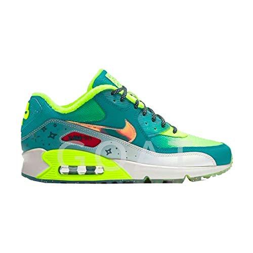 Nike Girl's Air Max 90 Green Yellow Sz 5y 838768 374 Fashion