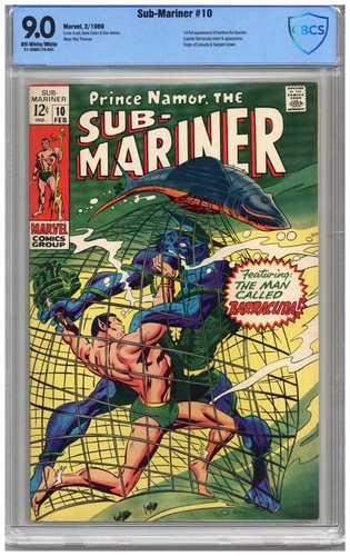 Sub-Mariner # 10   CBCS   9.0   VFNM    Off wht/ wht pgs   2/69  1st full App. o