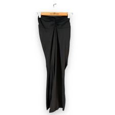 Ladies Black Stretch Flares Elastic Waist Low Rise Ruched Trousers Size 6 Petite