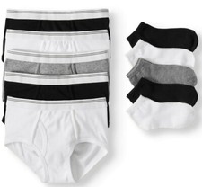 Wonder Nation Boys 5 pack Briefs Underwear Small  5 Pair No Show Socks NEW