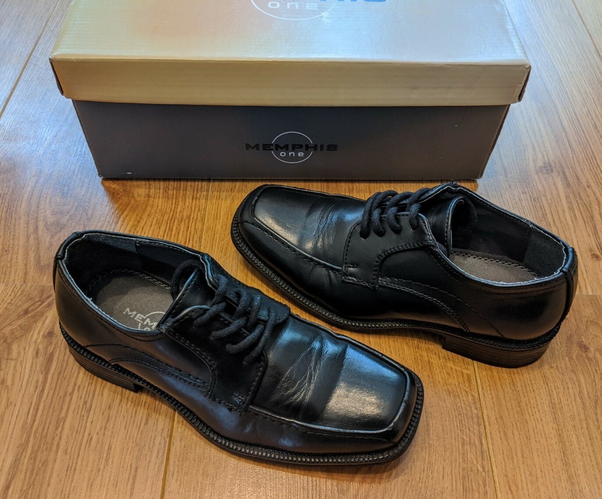 Boys Black Leather Lace Up Shoes UK Boys Size 13 By Memphis One Deichmann  BOXED