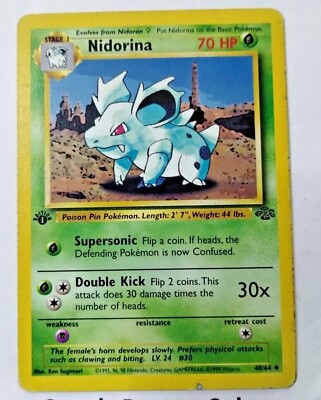 Pokémon TCG Nidorina Jungle 40/64 Regular 1st Edition Uncommon