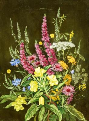 Hella Koch-Zeuthen 1899-? Neubukow Berlin / painting still life flowers / GDK