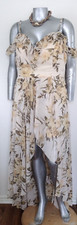 WOMAN SHEIN CURVE COLD SHOULDER HIGH~LOW OCCASION DRESS SIZE 4XL CHIFFON FLORAL