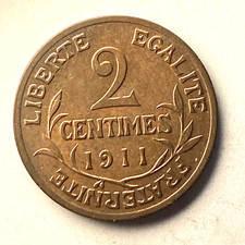 #10113 - 2 centimes 1911 Dupuis SPL sortie de rouleau