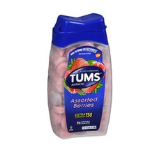 Extra Strength Antacid Chewable Tablets Assorted Berries 96 Count By Tums