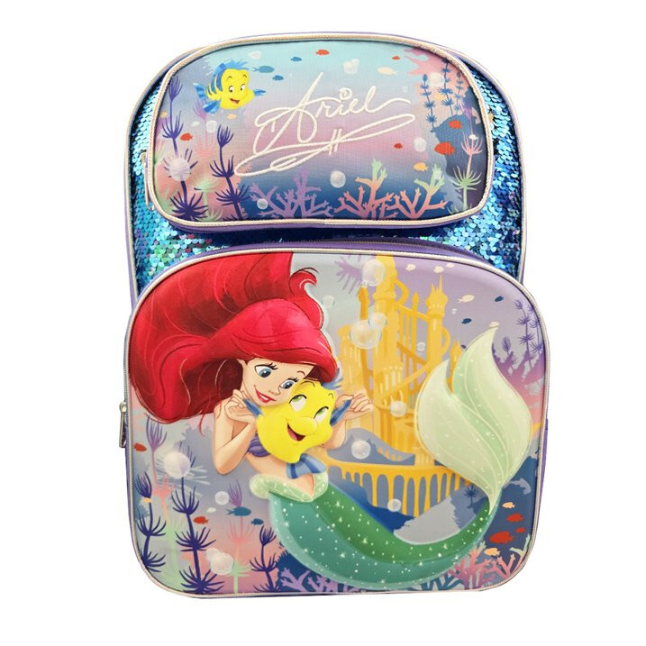 Large Backpack - Disney - Little Mermaid Ariel Bubbles 3D Pop-up 16"
