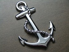 Anchor 3d Car Emblem Sticker Decal.usn Navy Anchor Heavy Duty Die Cast Metal