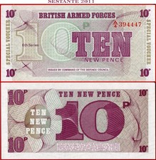 GREAT BRITAIN ARMED FORCES 10 NEW PENCE nd 1972 M48 UNC Free shipping from 100$