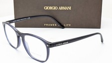 Giorgio Armani AR7003 5004 Matte Blue Trasnsparent Rectangle Men Eyeglasses 52mm