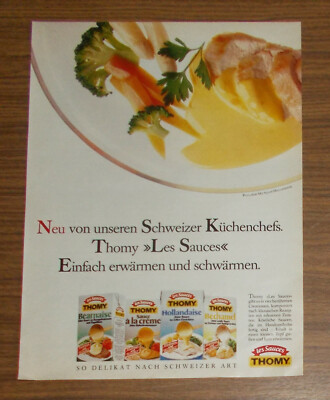 Seltene Werbung THOMY LES SAUCES Bearnaise Hollandaise Bechamel 1988