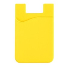 Stick-On Adhesive Silicone Cell Phone Card Holder YELLOW