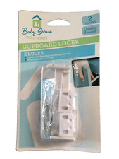 BNIP Baby Secure Child Safety Pack of 2 Cabinet Cupboard Locks 9cm