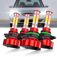 9005 9006 LED Headlights Kit Combo Bulbs High Low Beam Super White Bright 4X