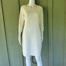 CALVIN KLEIN Ivory Textured Sheath Dress 6