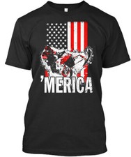 Merica Snowmobile American Flag T-Shirt Made in the USA Size S to 5XL