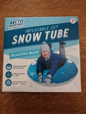 MinnARK Arctic Adventure Inflatable 33in Snow Tube Blazing Blue with Handles New