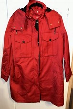 Mango Suit Eur L Uk L Lovely Red Parka Kate Coat, Detachable Hood & Inner